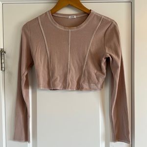 Garage Crew Neck Cropped, Long Sleeve T, size L